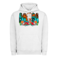Pigment Lunar Rock Cow Mom Turquoise Tooled Leather Flowers Urban Hoodie - CowCowDesign