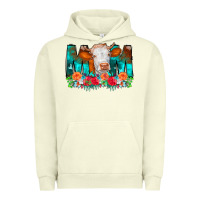 Pigment Pistachio Cow Mom Turquoise Tooled Leather Flowers Urban Hoodie - CowCowDesign