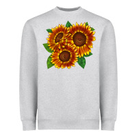 Heather Grey tiger eyes sunflower Heavyweight Sweatshirt - LillyAllenDesigns