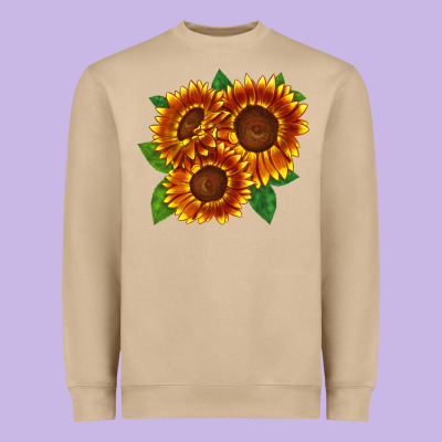 Tiger Eyes Sunflower Heavyweight Sweatshirt Designed By Lillyallendesigns