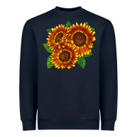 Navy tiger eyes sunflower Heavyweight Sweatshirt - LillyAllenDesigns