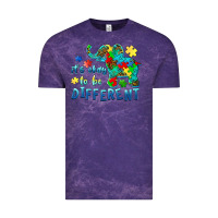 Cloud Purple it's okay to be different elephant autism awareness Vintage Tee - BarkalooDesign