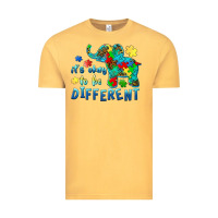 Vintage Mustard it's okay to be different elephant autism awareness Vintage Tee - BarkalooDesign
