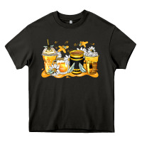 Asphalt bumble bee coffee cups Heavy Core Tee - Zillion Design Studio