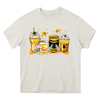 Cream bumble bee coffee cups Heavy Core Tee - Zillion Design Studio