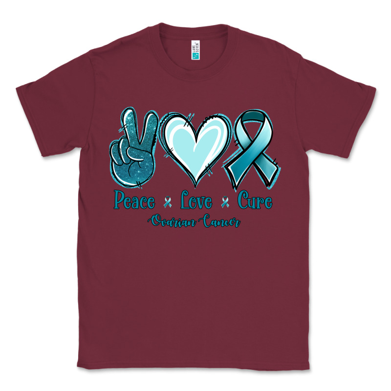 Peace Love Cure Ovarian Cancer Classic Tee by Jasminsmagicworld | Teevron