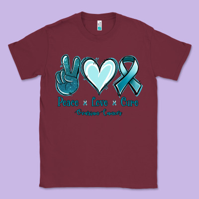 Peace Love Cure Ovarian Cancer Classic Tee Designed By Jasminsmagicworld