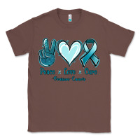 Chestnut Peace Love Cure Ovarian Cancer Classic Tee - Jasminsmagicworld