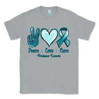 Heather Grey Peace Love Cure Ovarian Cancer Classic Tee - Jasminsmagicworld