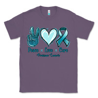 Lavender Peace Love Cure Ovarian Cancer Classic Tee - Jasminsmagicworld