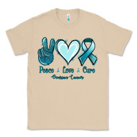 Mushroom Peace Love Cure Ovarian Cancer Classic Tee - Jasminsmagicworld