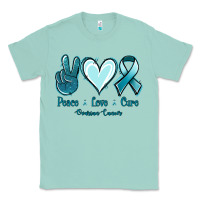 Seafoam Peace Love Cure Ovarian Cancer Classic Tee - Jasminsmagicworld