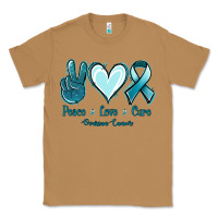 Toasted Coconut Peace Love Cure Ovarian Cancer Classic Tee - Jasminsmagicworld