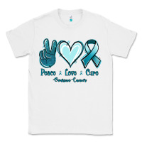White Peace Love Cure Ovarian Cancer Classic Tee - Jasminsmagicworld