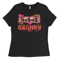 Black football granny with leopard Ladies Tee - Zillion Design Studio