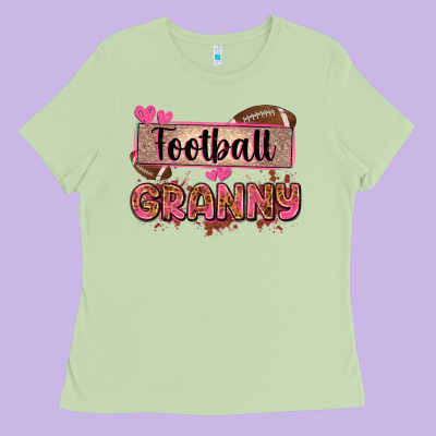 Football Granny With Leopard Ladies Tee Designed By Zillion Design Studio