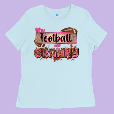 Football Granny With Leopard Ladies Tee Designed By Zillion Design Studio
