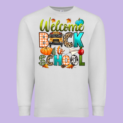 Welcome Back To School Fall Premium Sweatshirt Designed By Texasbilliewilder