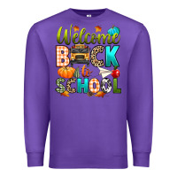 Purple welcome back to school fall Premium Sweatshirt - texasbilliewilder
