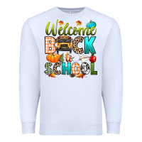 White welcome back to school fall Premium Sweatshirt - texasbilliewilder