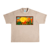 French Oak western  sunset cactus leopard serape   license plate template Urban Heavy Tee - BarkalooDesign