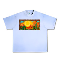 Grape Ice western  sunset cactus leopard serape   license plate template Urban Heavy Tee - BarkalooDesign