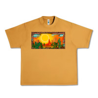 Peanut Butter western  sunset cactus leopard serape   license plate template Urban Heavy Tee - BarkalooDesign