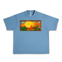 Pebble Blue western  sunset cactus leopard serape   license plate template Urban Heavy Tee - BarkalooDesign