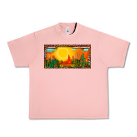Salmon western  sunset cactus leopard serape   license plate template Urban Heavy Tee - BarkalooDesign