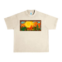 Sandshell western  sunset cactus leopard serape   license plate template Urban Heavy Tee - BarkalooDesign