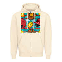 Sandshell softball helmet and glove with serape seamless pattern Zipper Hoodie - BundleAndBundleShop