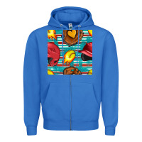True Royal softball helmet and glove with serape seamless pattern Zipper Hoodie - BundleAndBundleShop