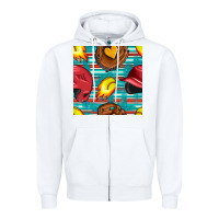 Softball Helmet And Glove With Serape Seamless Pattern Zipper Hoodie | Teevron