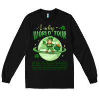 Black lucky world tour st. patrick's day Long Sleeve Tee - MaliasSmallBusiness