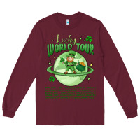 Burgundy lucky world tour st. patrick's day Long Sleeve Tee - MaliasSmallBusiness