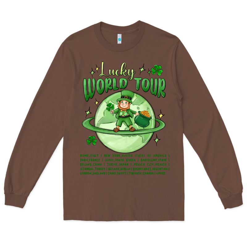 Lucky World Tour St. Patrick's Day Long Sleeve Tee by MaliasSmallBusiness | Teevron