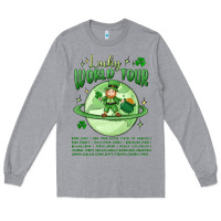 Heather Grey lucky world tour st. patrick's day Long Sleeve Tee - MaliasSmallBusiness