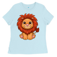 Baby Blue lion Ladies Tee - texasbilliewilder