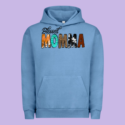 Blessed Momma Urban Hoodie Designed By Cowcowdesign
