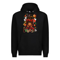 Black one merry nurse afro messy bun Premium Hoodie - texasbilliewilder
