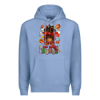 Colony Blue one merry nurse afro messy bun Premium Hoodie - texasbilliewilder