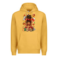 Mustard one merry nurse afro messy bun Premium Hoodie - texasbilliewilder