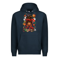 Navy one merry nurse afro messy bun Premium Hoodie - texasbilliewilder