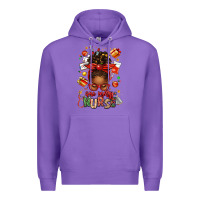 Purple one merry nurse afro messy bun Premium Hoodie - texasbilliewilder