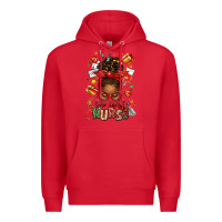 Red one merry nurse afro messy bun Premium Hoodie - texasbilliewilder