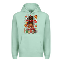 Seafoam one merry nurse afro messy bun Premium Hoodie - texasbilliewilder