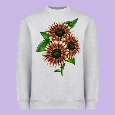 Strawberry Blonde Sunflower Heavyweight Sweatshirt Designed By Lillyallendesigns