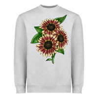 Heather Grey strawberry blonde sunflower Heavyweight Sweatshirt - LillyAllenDesigns
