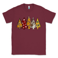 Burgundy leopard christmas trees Classic Tee - AdoDesignShop