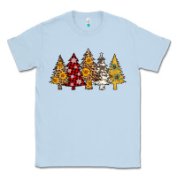 Dusty Blue leopard christmas trees Classic Tee - AdoDesignShop
